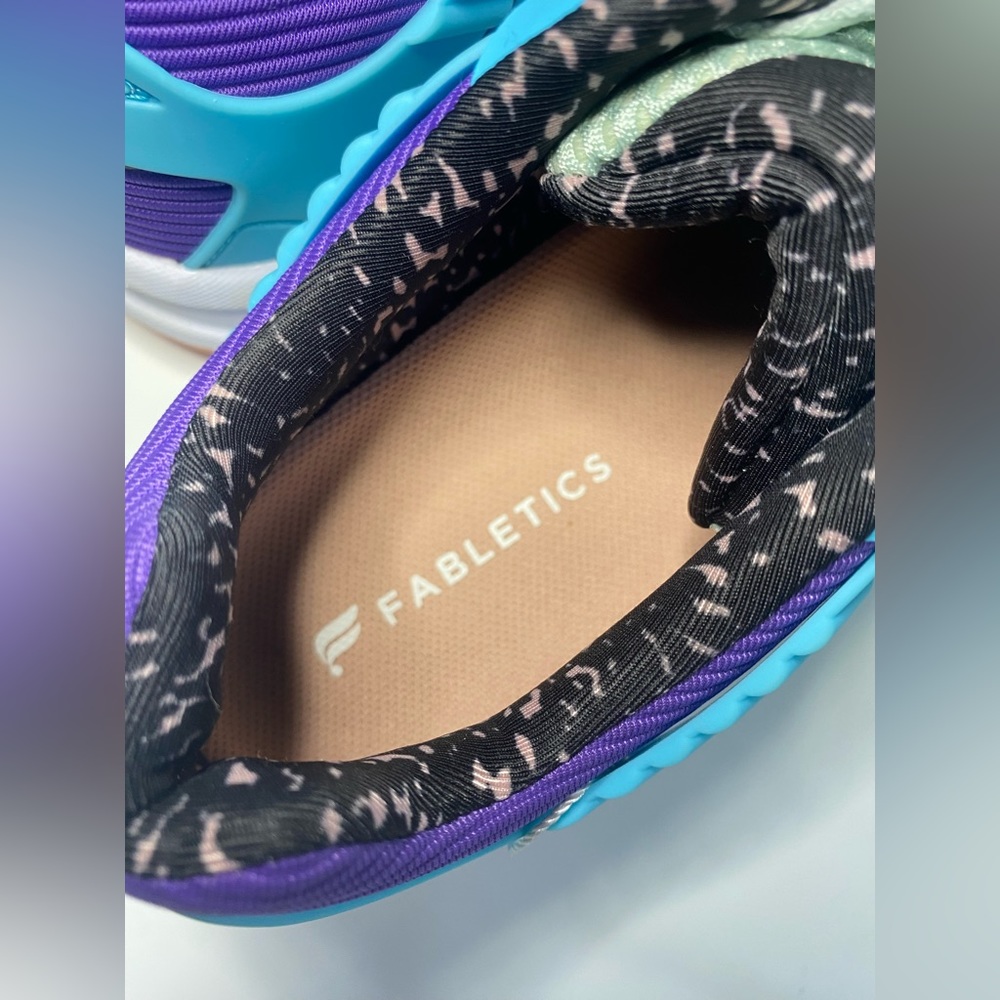 Fabletics Colorful Sneakers New Blue Purple Green Size 8 View 2